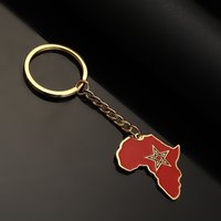 Stainless Steel Hip-hop Africa Map Keychain Jewelry Morocco Nigeria Tunisia D.R.Congo Cabo Verde Liberia South Africa Berbers