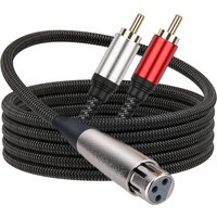 3Pin XLR To 2RCA Y Splitter Patch Cable Dual RCA Male To XLR Female Stereo Audio Interconnect Cable for Speaker Mixer Microphone
