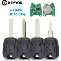 KEYYOU Remote Car Key 433mhz ID46 For Peugeot 106 107 206 306 307 207 407 Partner For Citroen C1 C2 C3 C4 Saxo Picasso