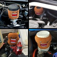 Pink & Brown Domo Kun Brake Fluid Reservoir Cover Universal Oil Tank Sock for Car & Indian Motorcycle Modification