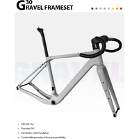 AliExpress FARAOLL G30 Carbon Gravel Frameset Disc Brake 700C*50C Threaded T47 Full Hidden Cable Gravel Bicycle 16° Flare Handlbar