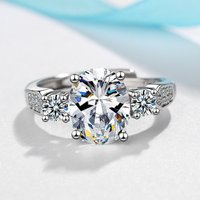 New 925 Sterling Silver Ring Moissanite Simple for Women Wedding Luxury Jewelry Engagement Charm Fashion Party Gifts Ring