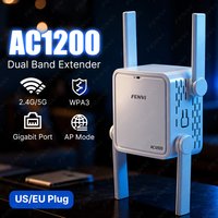 5Ghz AC1200 WiFi Repeater 1200Mbps Wireless Extender Amplifier Dual Band 2.4G/5GHz Wi-Fi Signal Booster Long Range Signal Router