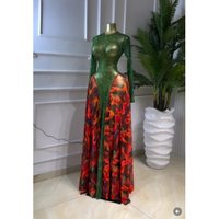 Fashion Women Print O-neck Long Sleeve Big Swing A-line Maxi Dress 2026 Street Evening Sexy Party Vacation Long Dresses Vestidos