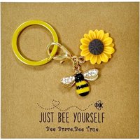 Keychain Sunflower Bee Bag Pendant Wallet,Key chain - Cute car keychain for women,Mixed color backpack/Handbag pendant
