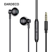 EARDECO 3,5 mm kabelgebundene Kopfhörer Bass Hifi kabelgebundene Kopfhörer Ohrhörer Stereo Sport Kopfhörer Headset mit Mikrofon Kopfhörer mit Kabel