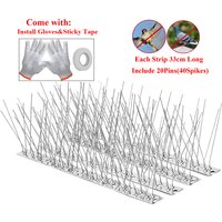 Bird Spikes with Stainless Steel Base,Durable Bird Repellent Spikes Arrow Pigeon Spikes Fence Kit for Deterring Small Bird