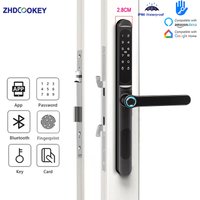 Slim 2.8CM Waterproof Sliding Door Smart Lock Fingerprint Password IC Card Key Compatibility TTlock App & Alexa Biometric Header