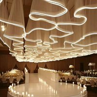 30m LED Wedding Decoration Colored Ceiling Curtain, Suitable for Indoor and Outdoor Christmas, Garden, Holiday Background Props
