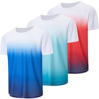 1/3 piece men's summer gradient fashion short sleeved comfortable round neck breathable mesh T-shirt casual versatile undershirt