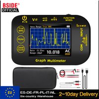 BSIDE Graficzny Multimetr Cyfrowy S450 z Rejestratorem Danych 1uV/1000V Fotowoltaiczny/Dla Górników, Woltomierz TRMS z Funkcją Ładowania, Pomiar Pojemności, Diod, Napięcia MAX/MIN/PEAK, Temperatury,
