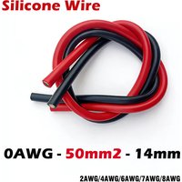 0AWG 50mm2 14mm Silicone Wire High Temp Resistant 2AWG 4AWG 6AWG 7AWG 8AWG Cable