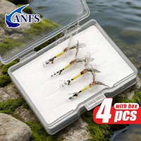ANFS 4pieces Hand Ties Mayfly, Trout Flies Kit, Dryfly, Fly Hook