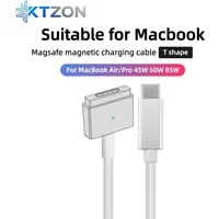 USB-C to MagSafe 2 T-tip Braided Charging Cable for MacBook Air/Pro, Fast Magnetic Charger Cord Compatible with 45W 60W 85W