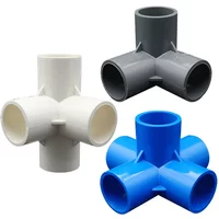 Inside Diameter 20mm-40mm 3-way/4-way/5-way Three-Dimensional PVC Connectors Water Supply Pipe Fittings Equal Plastic Tee Tubes