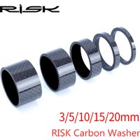 AliExpress RISK Carbon Fiber Headset Fork Spacers kit Handlebar Washer Ring Gasket Front Fork MTB Bicycle Bike Stem Road Bike Lightweigh