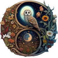 DIY wooden puzzle, bird puzzle with yin and yang patterns, irregular animal shapes, puzzle toys, birthday and holiday gifts