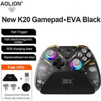 Aolion K20 RGB Wireless Gaming Controller Hall Effect Joystick Trigger For Nintendo Switch 2/PC/Phone With Charging Dock Gamepad
