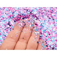 50g/bag Neon Rainbow Multi-colored Chunky GlitterMulticolor Round Circle Glitter 50g Eco-Friendly Solvent Resistant Glitter
