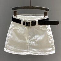 Slim Fit A-Line Denim Skirt Women's Summer 2026 New Style White High Waist Anti-Light Skirt Wear Resistant with
