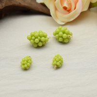 2PCS Grape 3D Fruit Charm Resin Ornaments Pomegranate Mini Jewelry Making Ornaments Cute Honey Peach Pendant Accessories DIY