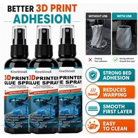 100/300ml Strong 3D Printer Adhesive Spray Suitable for PLA, ABS, PETG, TPU Filaments - Reduces Warping, Enhances Bed Adhesion
