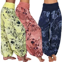 Women's Printed Loose Casual Wide Leg Women's Pants Fashionable and Artistic Retro Harlan Pants Women's Clothing
