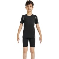 Youth Boys' Compression Sports Set Short Sleeve Athletic Shirts & Shorts Base Layer Set Sports Youth for Kids Football