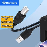USB Printer cable Ultra long 5M USB 2.0 A male to B male printer cable kabel USB cable for Printer HP Canon Zibra Scanner lenovo
