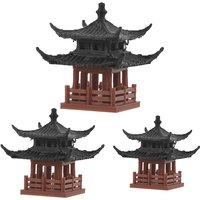 ใFใMini Pagoda Statue Fairy Garden Decor Ancient Building Model Japanese Pavilion Decorations Zen Garden Aquarium Bonsai Decor