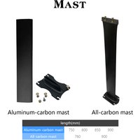 Hydrofoils for Surfing, Common Aluminum Base, Carbon Fiber Integrated Mast, Various Types