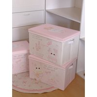 Large Capacity Clothes Storage Box Foldable Pink Girl Series Home Use Washable Fabric Wardrobe Organizer Box for Toys And Books