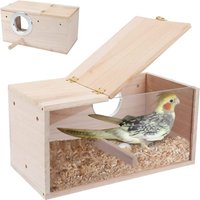 Transparent Visible Parrot Breeding Box Hanging Solid Wood Garden Decor Birdhouse Special Nest for Cockatiel and Budgerigar