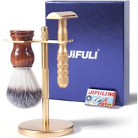 JiFULI – rasoir de sécurité classique Double tranchant pour hommes, porte-brosse de rasage manuel de haute qualité, lames de rasoir de beauté pour cheveux