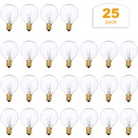25Pcs G40 Tungsten Bulb Lamp Clear Globe Bulb E12 Base Light Bulbs for Indoor Outdoor Patio Decor Home Wedding Party Decoration