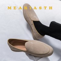 Suede Loafers for Men Casual Leather Shoes Leisure Office Shoes For Men Driving Moccasins Comfortable Slip on Soft Black Beige