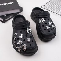 Fashion Shoe Charms Set Accessories for Sandals Clogs Shoe Buckle Butterfly Cartoon Bear Chain DIY Shoes Decorations Gifts