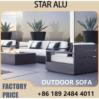 2-Seater Aluminum Outdoor Sofa Waterproof Patio Furniture, UV-Resistant Garden Lounge Chair - Customizable