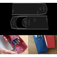 2 Pcs Pencil Case Storage Bag Making Leather Templates DIY Stationery Bag Handmade Stencil Acrylic Mold Leathercraft Supplies