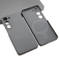 ZXKE Carbon Fiber Case For Samsung Galaxy S26 S24 S25 Ultra Embedded Iron Sheet Magnetic Car Support Magsafe Aramid Fiber Shell