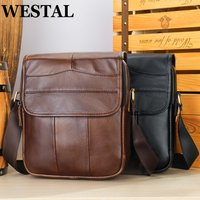 WESTAL Genuine Leather Men's Bag Crossbody Bags Retro Man Messenger Bag Male Fashion Shoulder Strap Handbags For Husband 1121
