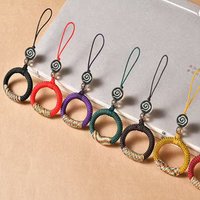 Hand Woven Mobile Phone Chain Hanging Rope Short USB Pendant Couple Ring Buckle Key Anti-loss Hanging Decoration Straps