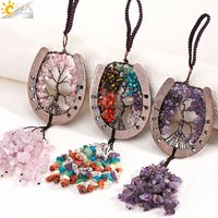 7 Chakras Reiki Tree of Life Pendant for Car Rearview Mirror Hanging Home Decoration Ornament Fengshui Spiritual Jewelry H280