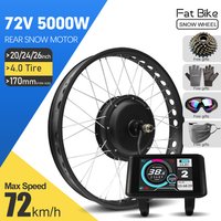 AliExpress KUNTENG E-BIKE 72V 5000W Fat Ebike Conversion Kit 20/24/26inch 4.0tire Rear Brushless Wheel Hub Motor For Snow Electric Bicycle Conversion Kit