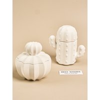 3D Cactus Candle Jar Silicone Mold Simulation Plant Storage Box Ornaments Resin Mold Pen Holder Crafts Making Tools Home Decor