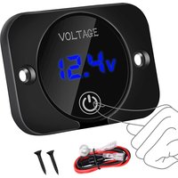 DaierTek 12V Touch Switch Digital Display DC 12V 24V Car Voltmeter LED Digital Display Waterproof Voltmeter Panel for Marine