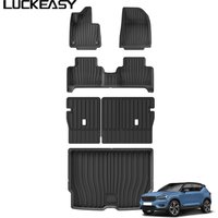 LUCKEASY for Volvo EX30 2024 2025 Car Floor Mats Cargo Liner Trunk Pad TPE 3D Foot Mat Backrest Liner Waterproof Accessories