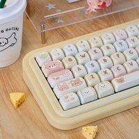 130 Keys Cream Cake Dye Sublimation PBT Keycaps MOA Profile Custom Kawaii Keycaps for Cherry Gateron MX Switches Gaming Keyboard