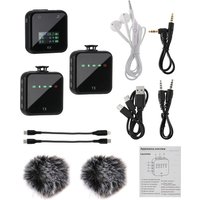Portable Wireless Mini Lavalier Microphone Audio Video Voice Recording Bluetooth System Live Streaming for iPhone Type-c Laptop