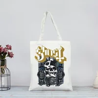 Ghost Band Aesthetic Grunge Metal Shopping Bag Print Original Design White Unisex Fashion Travel Canvas Bags